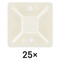 Samolepiaca príchytka sťahovacej pásky 20×20, biela, 25 ks