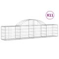 vidaXL Oblúkový gabionový kôš 11 ks 200x30x40/60 cm pozinkované železo
