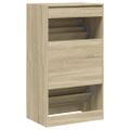 vidaXL Botník s 2 výklopnými zásuvkami dub sonoma 60x42x108 cm