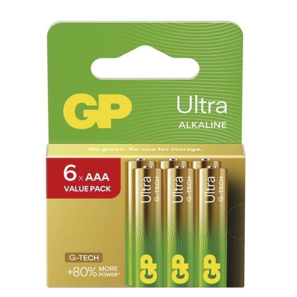 Alkalická batéria GP Ultra LR03 (AAA), 6 ks