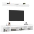 vidaXL 5-dielne TV nástenné skrinky s LED biele kompozitné drevo