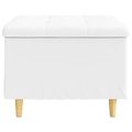vidaXL Ottoman s Úložným Priestorom Biely 60 x 60 x 45 cm Umelá koža