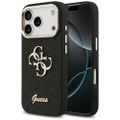 Obal Guess Fixed Glitter Big 4G s kovovým rámčekom pre iPhone 17 Pro čierny
