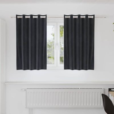 vidaXL Zatemňovacie závesy 2 pcs Tmavo šedá 140 x 140 cm Zamat