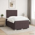 vidaXL LED boxspring posteľ s matracom Tmavohnedá 120 x 190 cm Látka