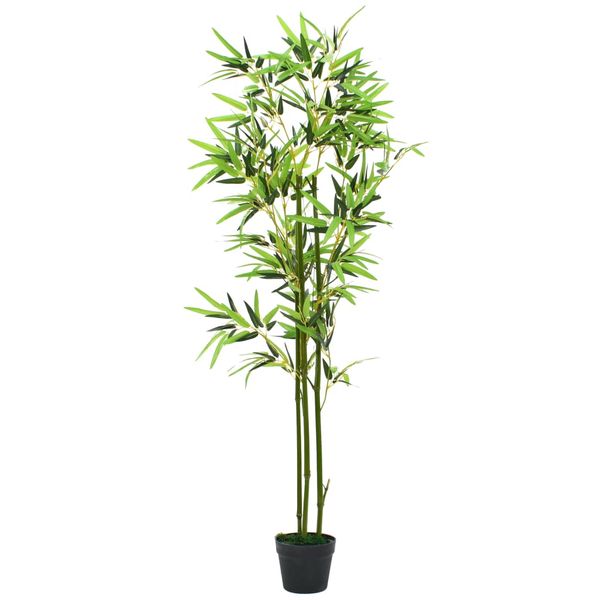 vidaXL Umelá rastlina, bambus s kvetináčom 150 cm, zelený