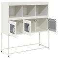 vidaXL Komoda biela 100,5x39x107 cm oceľ valcovaná za studena