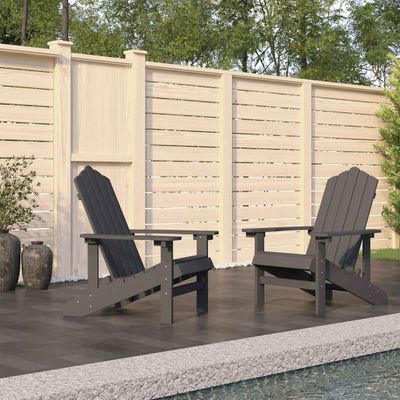 vidaXL Záhradné stoličky Adirondack 2 ks HDPE antracitové