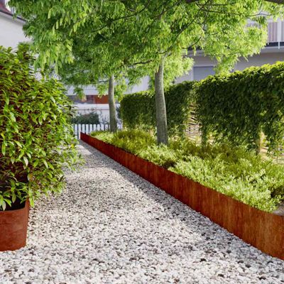 vidaXL Obrubník trávnika 10 pcs 25 x 103 cm Poveternostne odolná oceľ