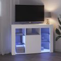 vidaXL Rohový LED TV kabinet 100x40x68cm Biela Kompozitné drevo