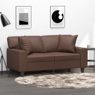 vidaXL Dekoratívne vankúše 2 ks hnedé 40x40 cm umelá koža