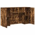 vidaXL Recepčný stôl dymový dub 180x50x103,5 cm kompozitné drevo