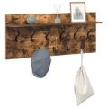 vidaXL Vešiak na stenu Nástenná montáž Dymová dub 100 x 40 x 12 cm