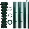 vidaXL Drôtené pletivo so stĺpikmi, oceľ 1x15 m, zelené