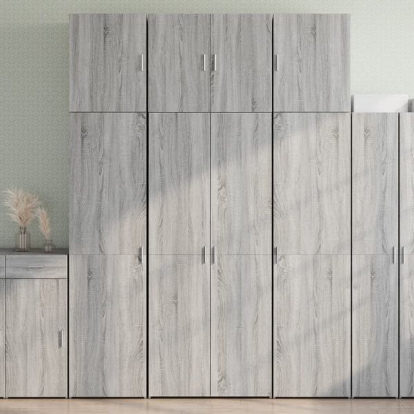 vidaXL Vysoká skrinka sivý dub sonoma 80x42,5x249 cm kompozitné drevo