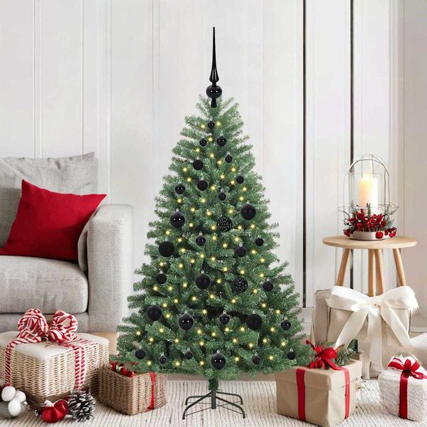 vidaXL Umelý Sklápací Vianočný Stromček Zelená 120 cm PVC a kov