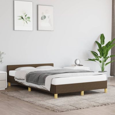 vidaXL Posteľ bez matraca tmavohnedý 120x190 cm látka
