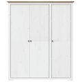 vidaXL Šatník BODO biely a hnedý 146x53,5x173 cm masívna borovica