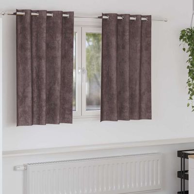vidaXL Sametové závesy so záclonami 2 pcs Hnedá 140 x 140 cm Zamat
