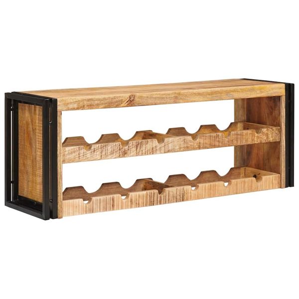 vidaXL Regál na víno Hnedá 100 x 45 x 33 cm Masívne hrubé mango drevo