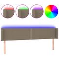 vidaXL Čelo postele s LED sivohnedé 183x16x78/88 cm látka