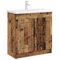 vidaXL Kúpeľňová skrinka pod umývadlo Staré drevo 78,5 x 37,5 x 81 cm