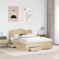 vidaXL Rám postele Sonoma dub 140 x 190 cm Kompozitné drevo