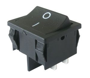 Prepínač kolískový     2pol./4pin  ON-OFF 250V/6A čierny