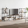 vidaXL TV skrinka dymový dub 206,5x28,5x95 cm kompozitné drevo