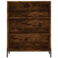 vidaXL Vysoká skrinka dymový dub 69,5x34x180 cm spracované drevo