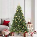 vidaXL Umelý vianočný stromček s 300 LED-i Zelená 180 cm PE a PVC