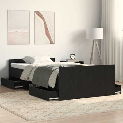 vidaXL Rám postele Čierny dub 203 x 103 x 50 cm Kompozitné drevo