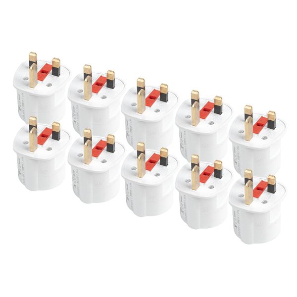 Sada cestovných adaptérov s poistkou EU–UK 13A 250V 10ks AMiO-04858