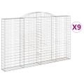 vidaXL Oblúkové gabiónové koše 9ks 300x30x180/200cm pozinkované železo