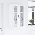 vidaXL Nástenný sklenený kabinet PORTO Biela 60 x 31 x 100 cm