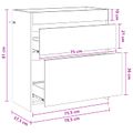 vidaXL Skriňa pod umývadlo do kúpeľne Čierny dub 78,5 x 37,5 x 81 cm