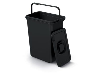 SYSTEMA BASIC FLAP čierny odpadkový kôš s vekom 10l