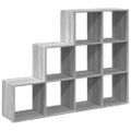 vidaXL Knižnica 3-posch. sivá sonoma 137,5x29x103,5 cm kompozit. drevo
