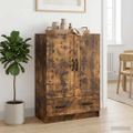 vidaXL Servírovacia skriňa so zásuvkou Dymový dub 66 x 34,5 x 92 cm