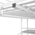 vidaXL Vysoká posteľ s písacím stolom, biela a hnedá, kov 90x200 cm
