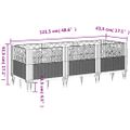 vidaXL Záhradný kvetináč s kolíkmi biely 123,5x43,5x43,5 cm PP