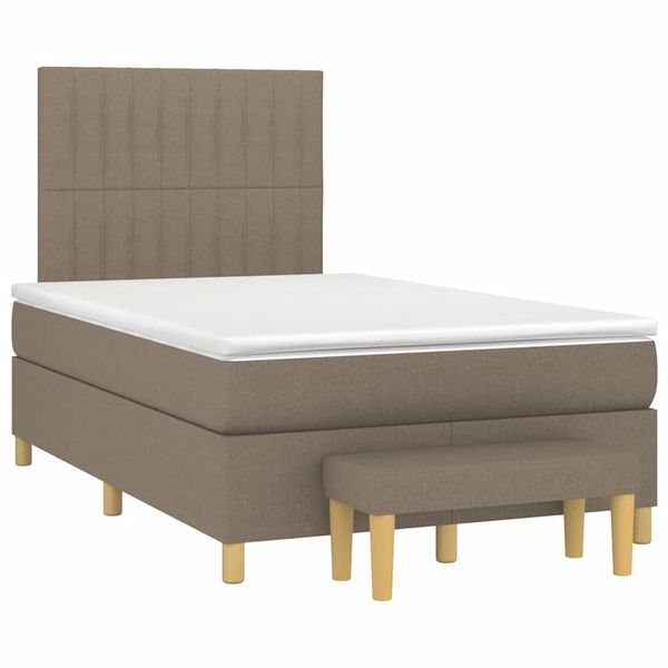 vidaXL Boxspring posteľ s matracom sivohnedá 120x190 cm látka