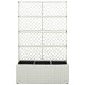 vidaXL Vyvýšený záhon s 3 kvetináčmi 83x30x130 cm polyratanový biely