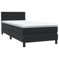 vidaXL Posteľný rám boxspring s matracom a LED čierny 90x220 cm zamat