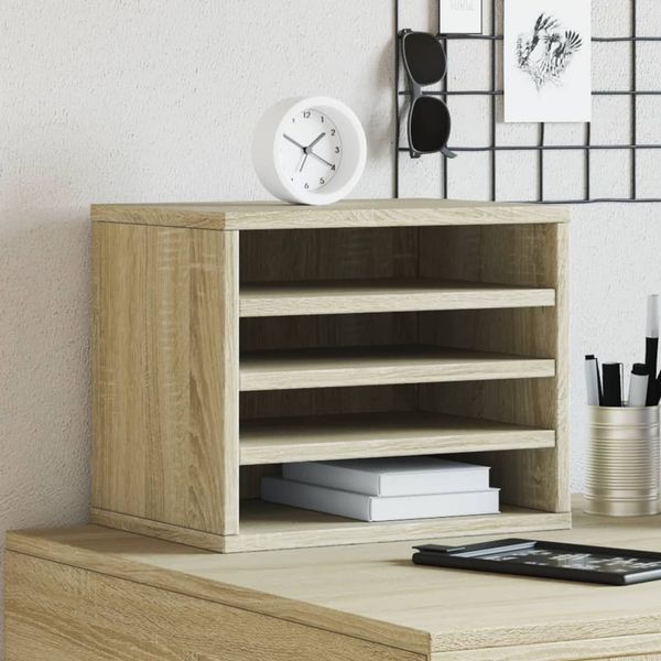 vidaXL Organizér na stôl dub sonoma 36x26x29,5 cm kompozitné drevo