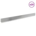 vidaXL Obrubník trávnika 20 ks 103 x 10 cm Oceľ Strieborná