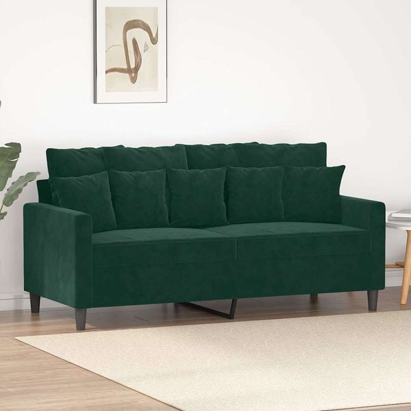 vidaXL 2-miestna pohovka tmavozelená 140 cm zamat