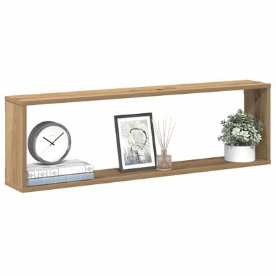 vidaXL Nástenné poličky v tvare kocky 100x15x30 cm kompozitné drevo
