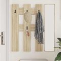 vidaXL Vešiak na stenu Nástenná montáž Sonoma dub 65 x 3 x 100 cm