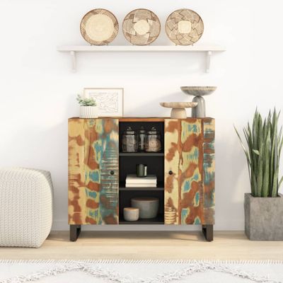vidaXL Komoda s 2 dvierkami 90x33x75 cm masívne recyklované drevo